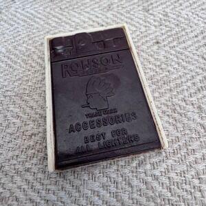 Vintage Ronson Redskin Plastikit Lighter Accessory Case Brown Off White USA